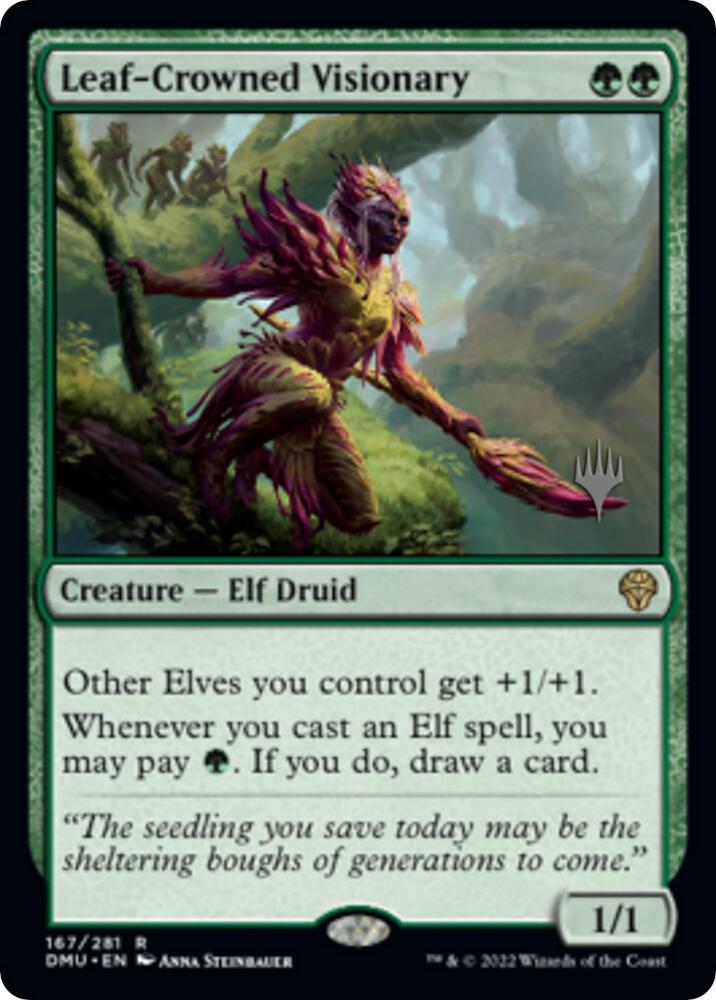 Leaf-Crowned Visionary 167 card from Promo Pack: Dominaria United