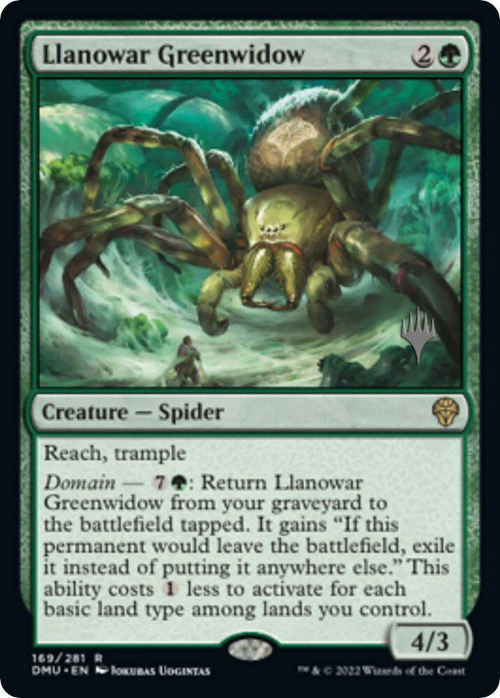 Llanowar Greenwidow 169 card from Promo Pack: Dominaria United