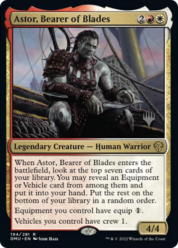 Astor, Bearer of Blades 194 card from Promo Pack: Dominaria United
