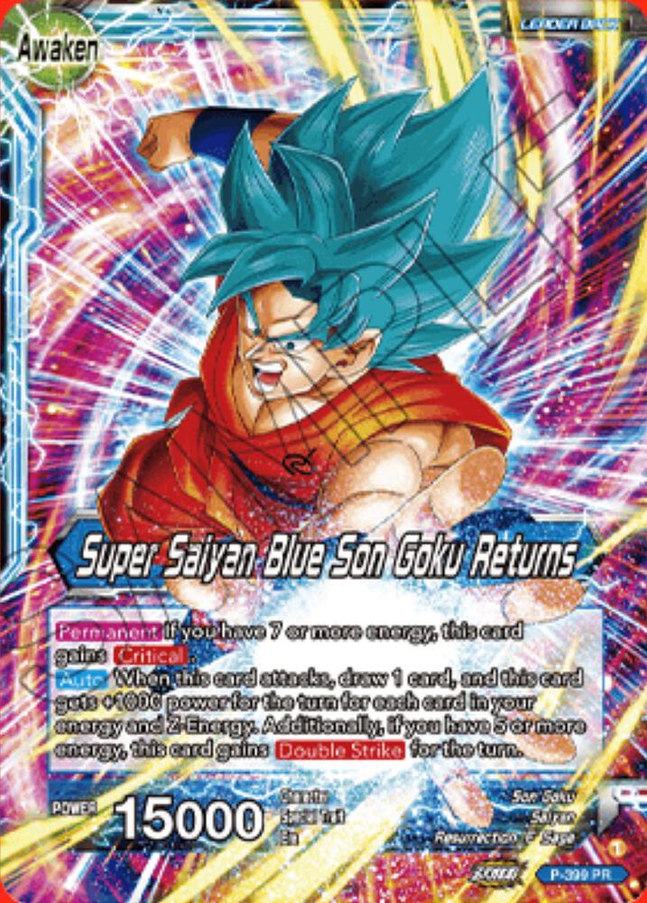Son Goku // Super Saiyan Blue Son Goku Returns P-399 card from Promotion Cards