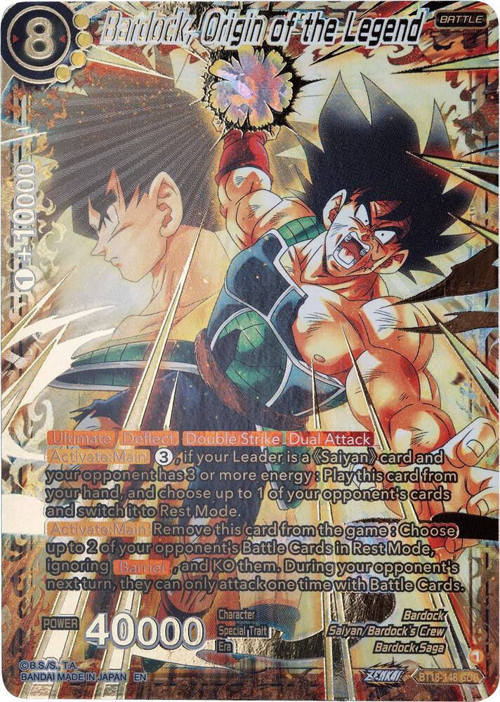 Bardock, Origin of the Legend (GDR) BT18-148 card from Dawn of the Z-Legends