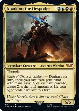 Abaddon the Despoiler 171 card from Universes Beyond: Warhammer 40,000