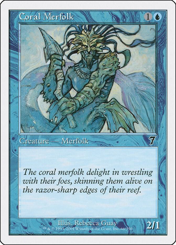 Coral Merfolk 66 card from 7th Edition