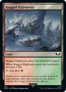 Rugged Highlands (Surge Foil) 292 card from Universes Beyond: Warhammer 40,000