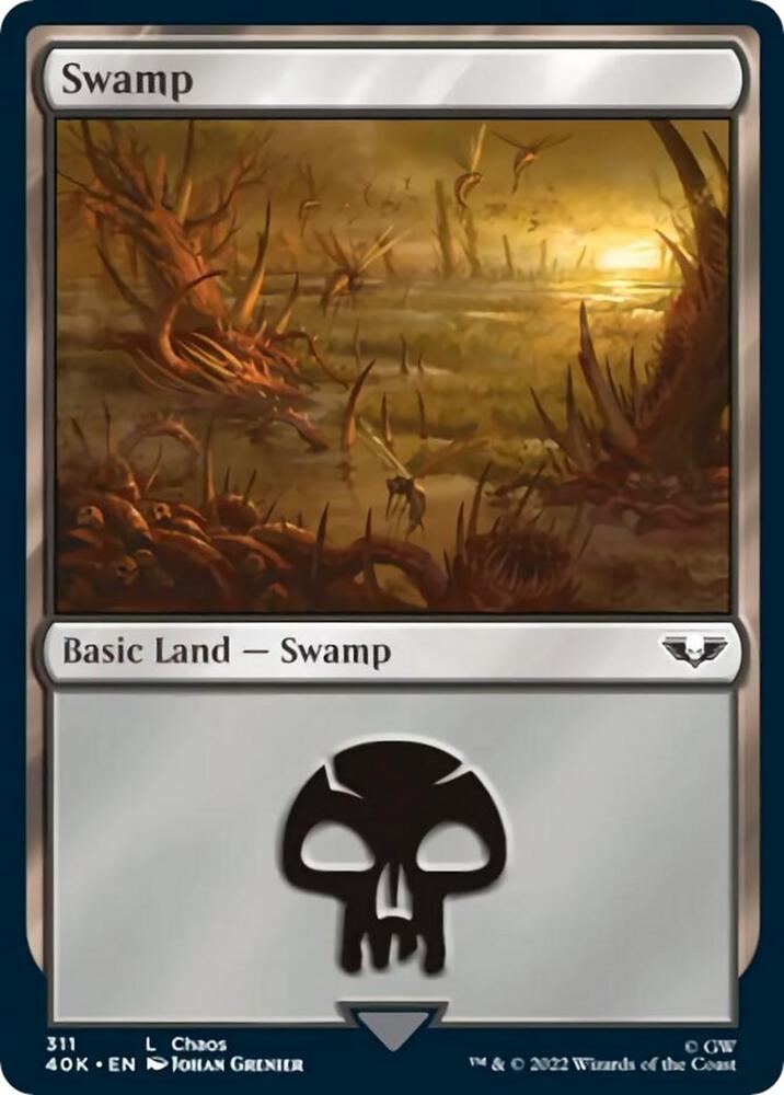 Swamp 311 card from Universes Beyond: Warhammer 40,000