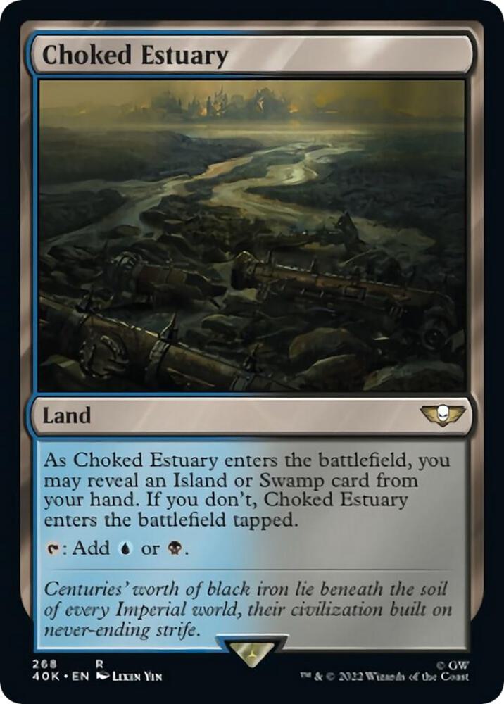 Choked Estuary (Surge Foil) 268 card from Universes Beyond: Warhammer 40,000