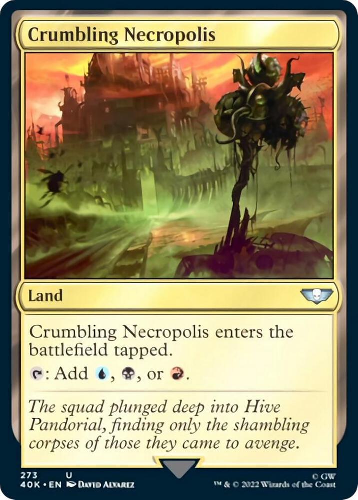 Crumbling Necropolis 273 card from Universes Beyond: Warhammer 40,000