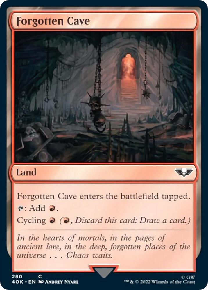 Forgotten Cave 280 card from Universes Beyond: Warhammer 40,000