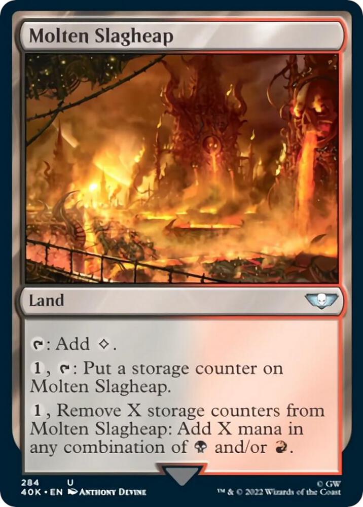 Molten Slagheap (Surge Foil) 284 card from Universes Beyond: Warhammer 40,000