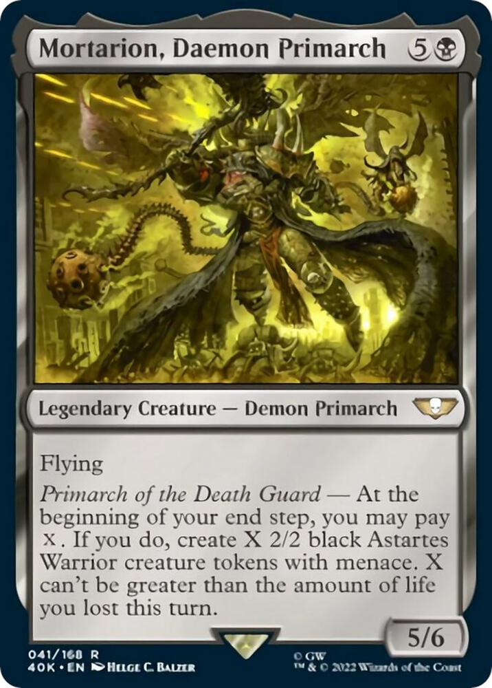 Mortarion, Daemon Primarch 41 card from Universes Beyond: Warhammer 40,000