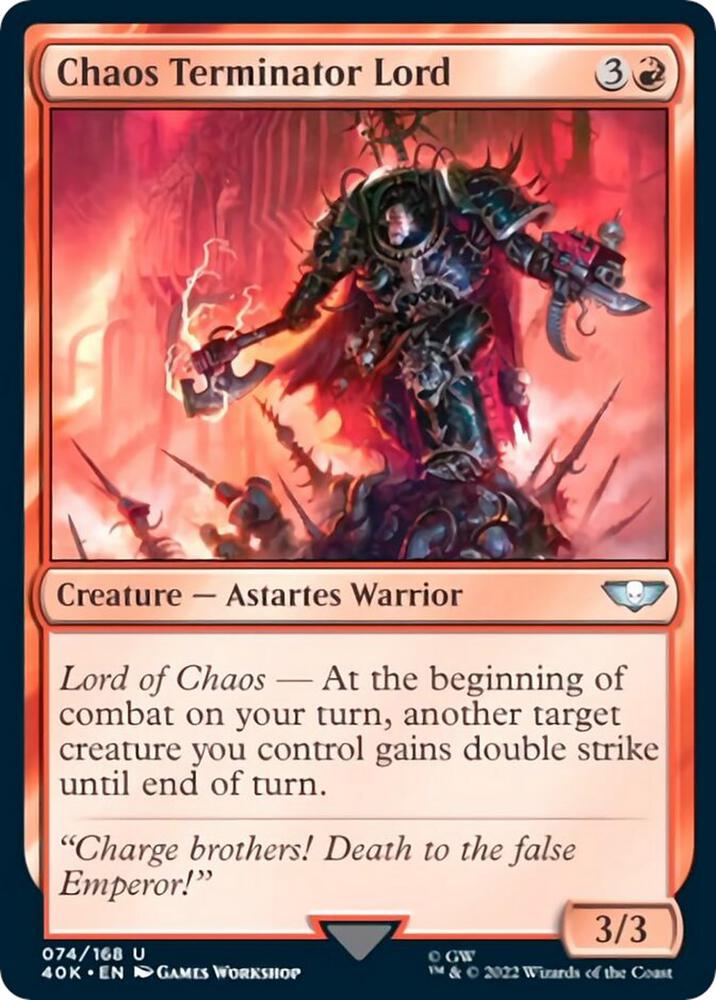 Chaos Terminator Lord 74 card from Universes Beyond: Warhammer 40,000