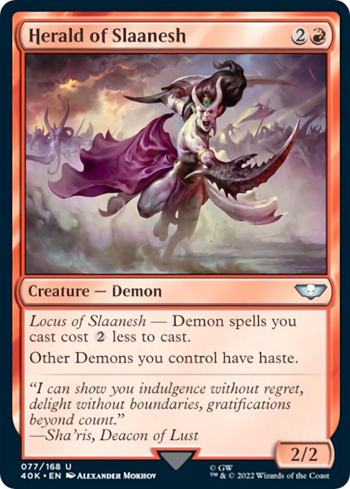 Herald of Slaanesh 77 card from Universes Beyond: Warhammer 40,000