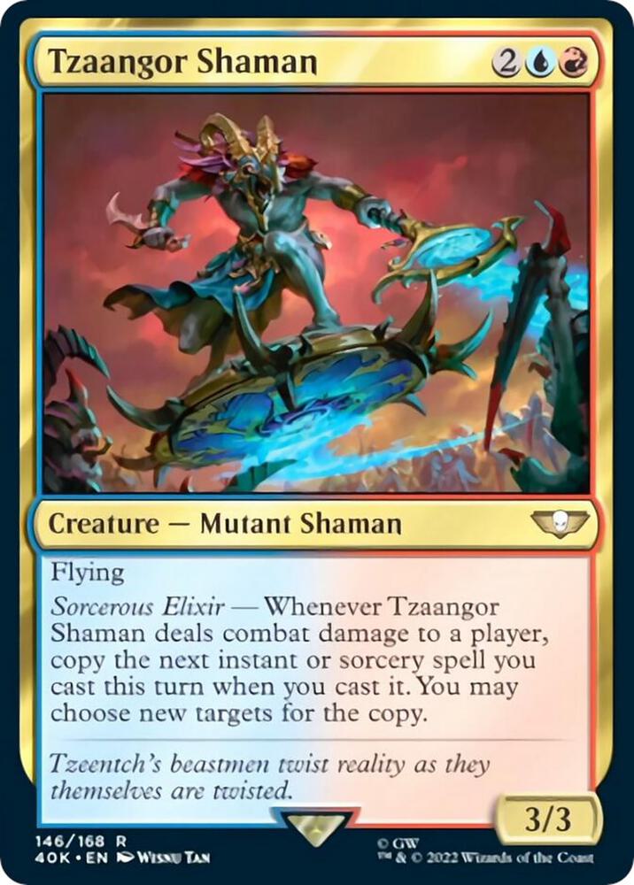 Tzaangor Shaman 146 card from Universes Beyond: Warhammer 40,000