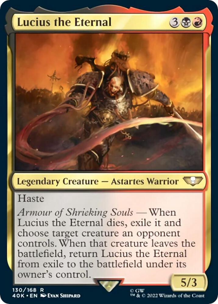 Lucius the Eternal 130 card from Universes Beyond: Warhammer 40,000