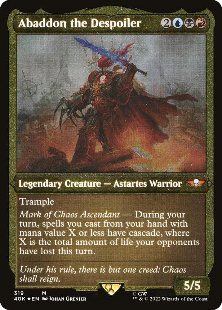 Abaddon the Despoiler (Display Commander) (Foil Etched) - Thick Stock 319 card from Universes Beyond: Warhammer 40,000