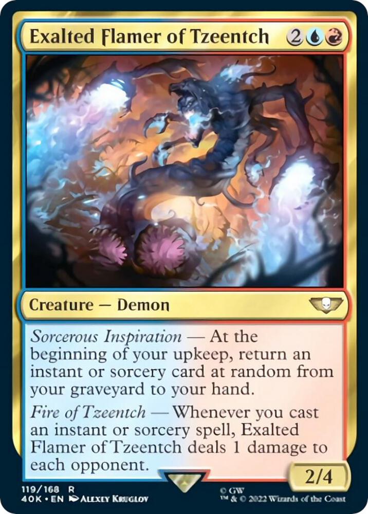 Exalted Flamer of Tzeentch (Surge Foil) 119 card from Universes Beyond: Warhammer 40,000