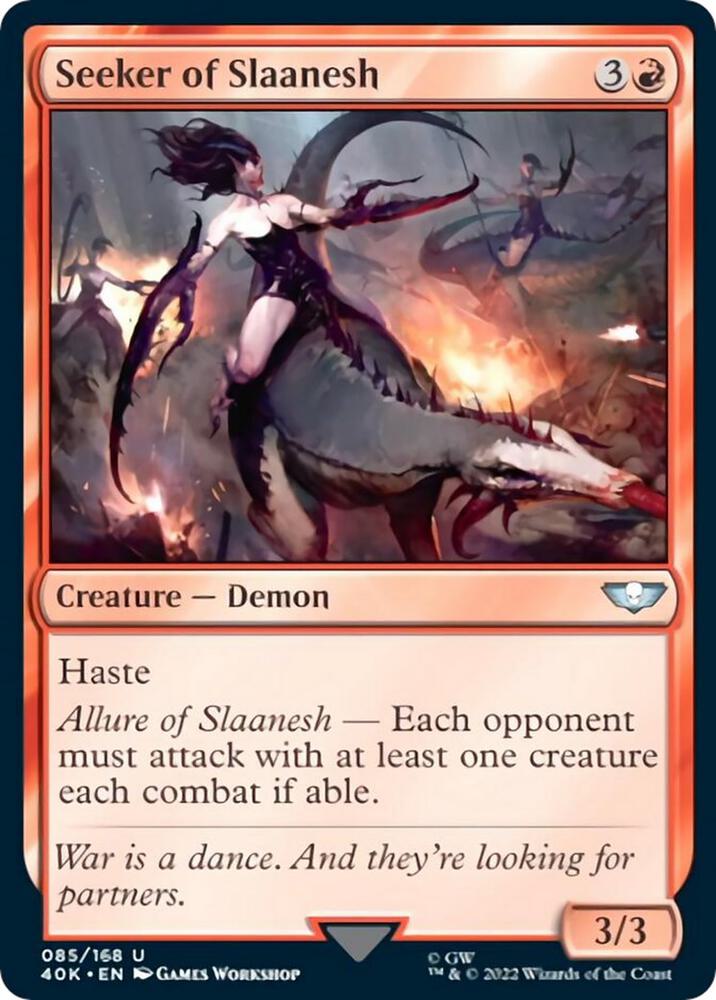 Seeker of Slaanesh (Surge Foil) 85 card from Universes Beyond: Warhammer 40,000