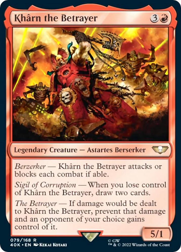 Kharn the Betrayer (Surge Foil) 79 card from Universes Beyond: Warhammer 40,000