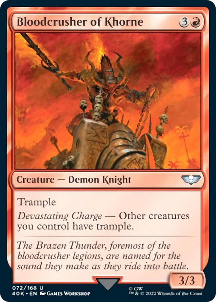 Bloodcrusher of Khorne (Surge Foil) 72 card from Universes Beyond: Warhammer 40,000