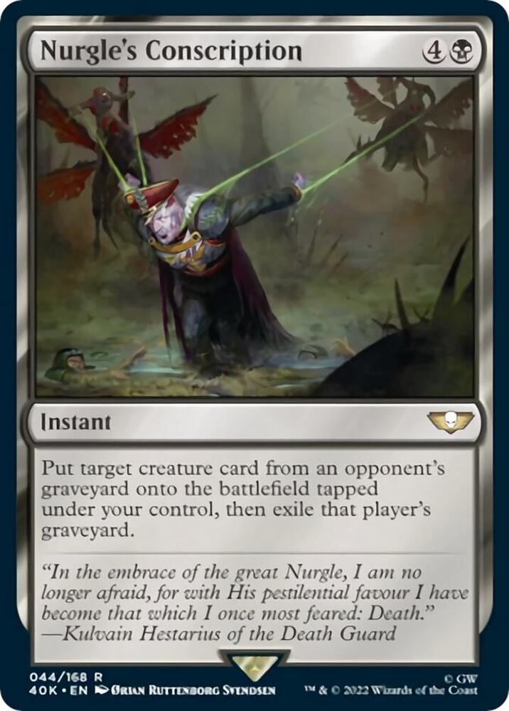 Nurgle's Conscription (Surge Foil) 44 card from Universes Beyond: Warhammer 40,000