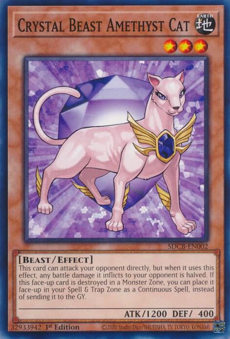 Crystal Beast Amethyst Cat SDCB-EN002 card from Structure Deck: Legend of the Crystal Beasts