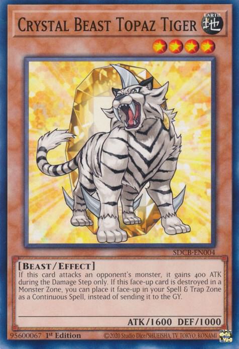 Crystal Beast Topaz Tiger SDCB-EN004 card from Structure Deck: Legend of the Crystal Beasts