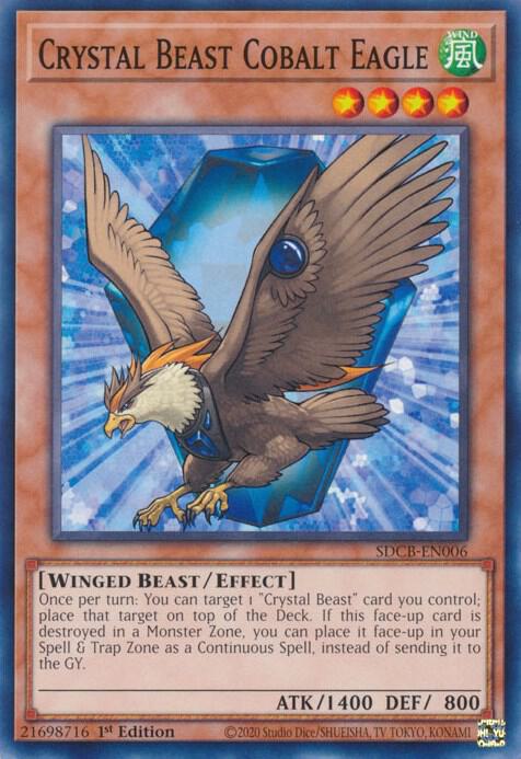 Crystal Beast Cobalt Eagle SDCB-EN006 card from Structure Deck: Legend of the Crystal Beasts