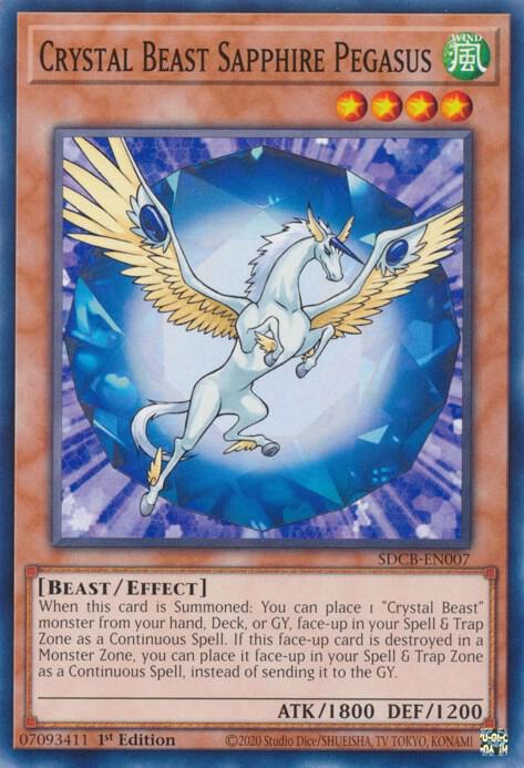 Crystal Beast Sapphire Pegasus SDCB-EN007 card from Structure Deck: Legend of the Crystal Beasts