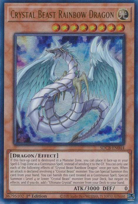Crystal Beast Rainbow Dragon SDCB-EN044 card from Structure Deck: Legend of the Crystal Beasts