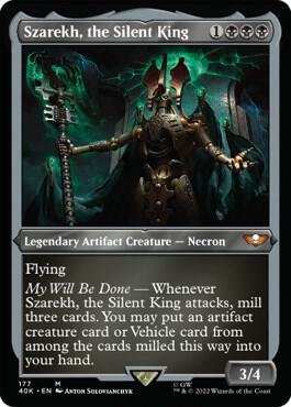 Szarekh, the Silent King (Display Commander) (Surge Foil) - Thick Stock 177 card from Universes Beyond: Warhammer 40,000