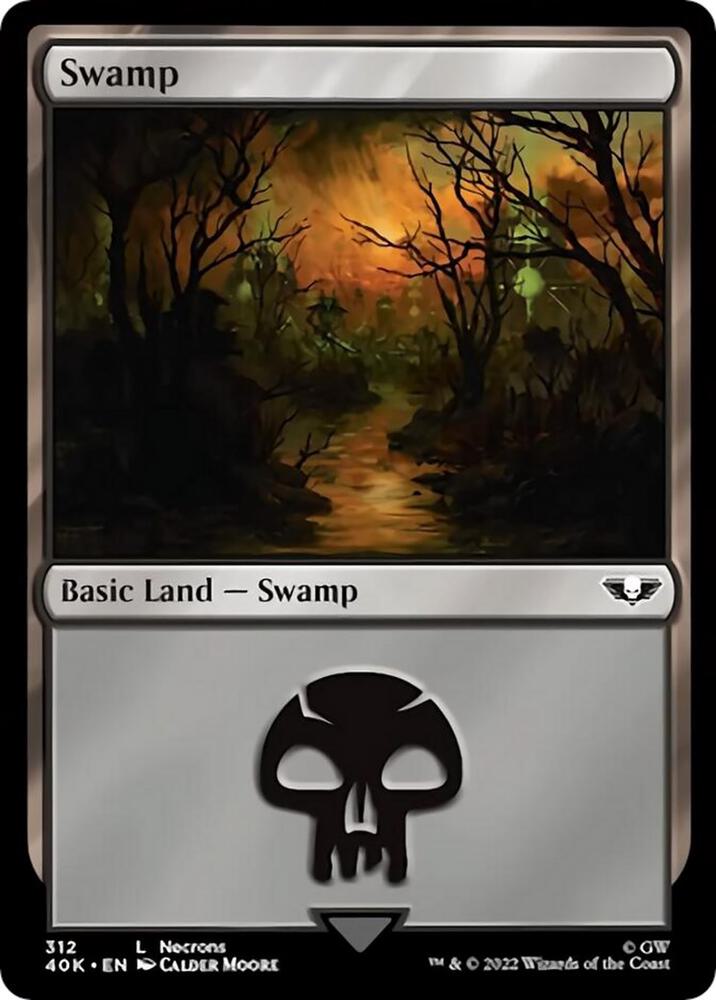 Swamp 312 card from Universes Beyond: Warhammer 40,000