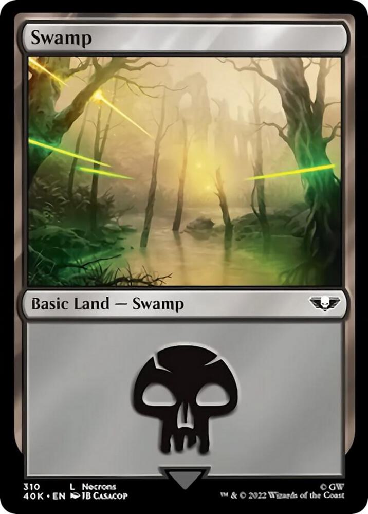 Swamp 310 card from Universes Beyond: Warhammer 40,000