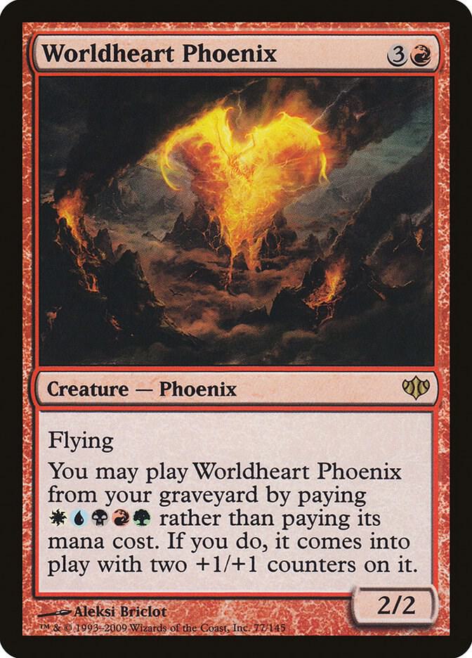 Worldheart Phoenix 77 card from Conflux