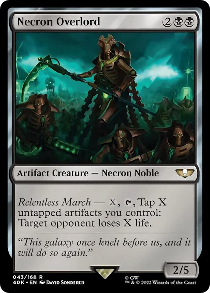 Necron Overlord 43 card from Universes Beyond: Warhammer 40,000