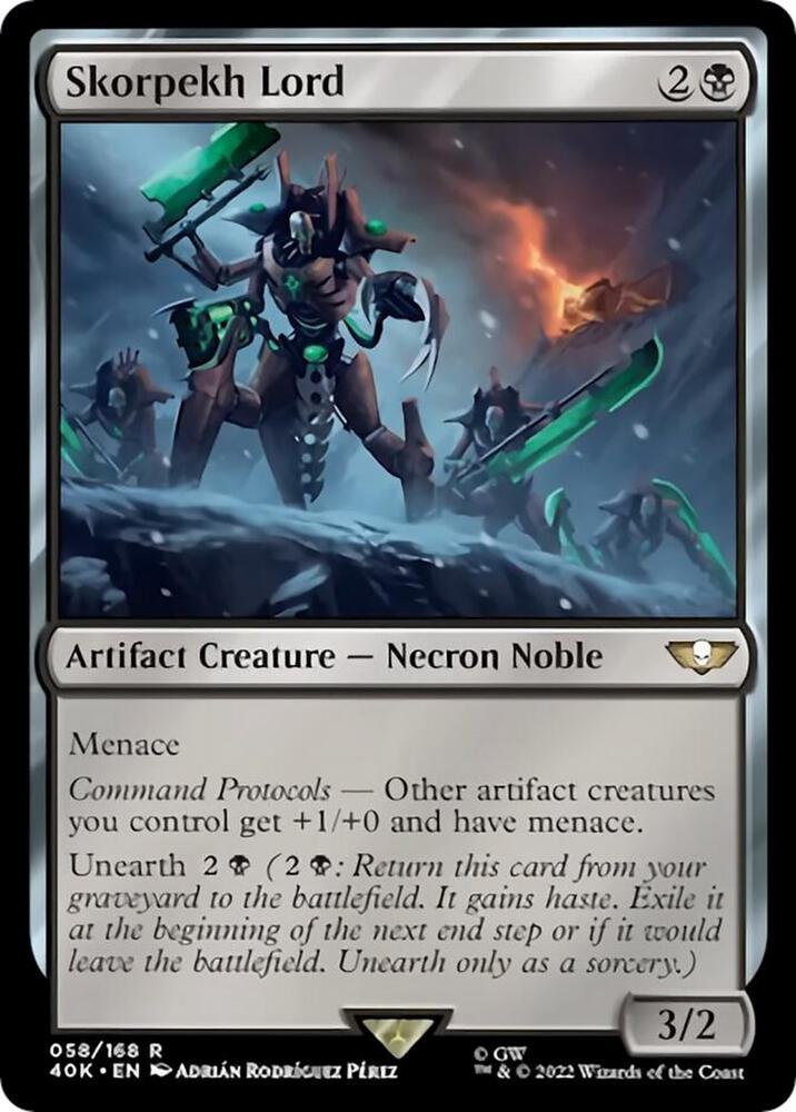 Skorpekh Lord 58 card from Universes Beyond: Warhammer 40,000