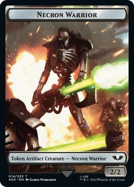 Necron Warrior // Insect Double-Sided Token (Surge Foil) 14 // 22 card from Universes Beyond: Warhammer 40,000