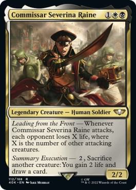 Commissar Severina Raine 112 card from Universes Beyond: Warhammer 40,000