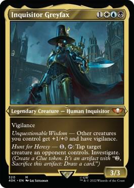 Inquisitor Greyfax (Display Commander) (Foil Etched) - Thick Stock 320 card from Universes Beyond: Warhammer 40,000