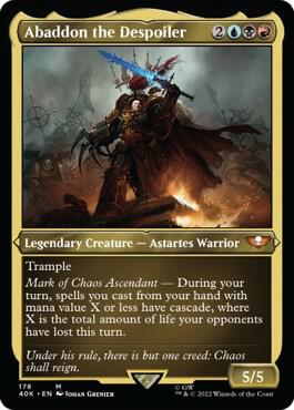 Abaddon the Despoiler (Display Commander) (Surge Foil) - Thick Stock 178 card from Universes Beyond: Warhammer 40,000