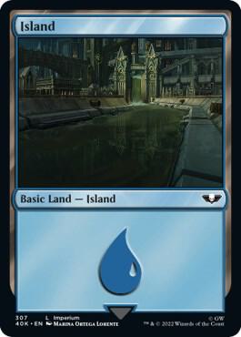 Island (Surge Foil) 307 card from Universes Beyond: Warhammer 40,000