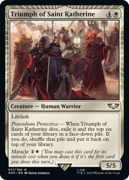 Triumph of Saint Katherine 17 card from Universes Beyond: Warhammer 40,000