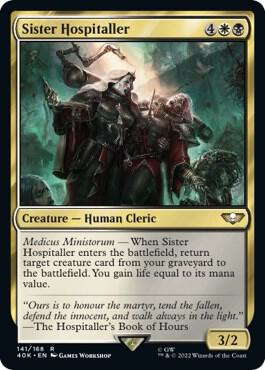 Sister Hospitaller 141 card from Universes Beyond: Warhammer 40,000