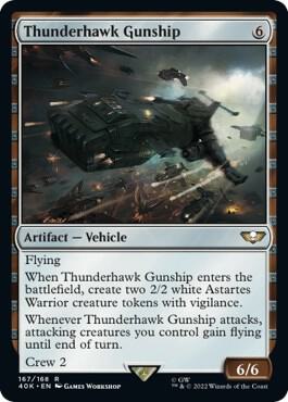 Thunderhawk Gunship 167 card from Universes Beyond: Warhammer 40,000