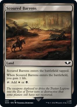 Scoured Barrens (Surge Foil) 293 card from Universes Beyond: Warhammer 40,000
