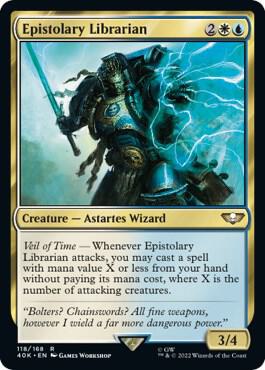 Epistolary Librarian (Surge Foil) 118 card from Universes Beyond: Warhammer 40,000
