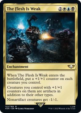 The Flesh Is Weak (Surge Foil) 122 card from Universes Beyond: Warhammer 40,000