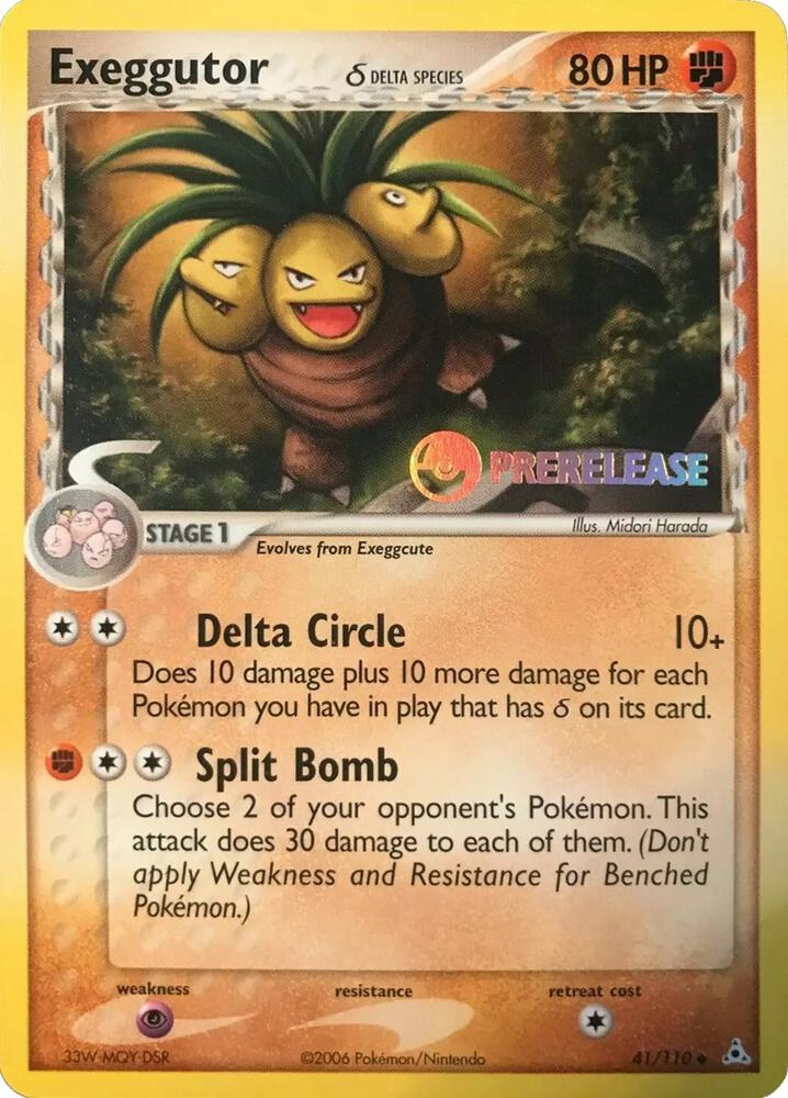 Exeggutor (Delta Species) (Prerelease) 41/110 card from Nintendo Promos