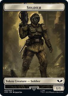 Soldier (002) // Zephyrim Double-Sided Token (Surge Foil) 2 // 7 card from Universes Beyond: Warhammer 40,000