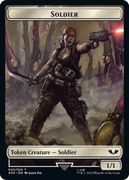 Soldier (003) // Sicarian Infiltrator Double-Sided Token 3 // 8 card from Universes Beyond: Warhammer 40,000