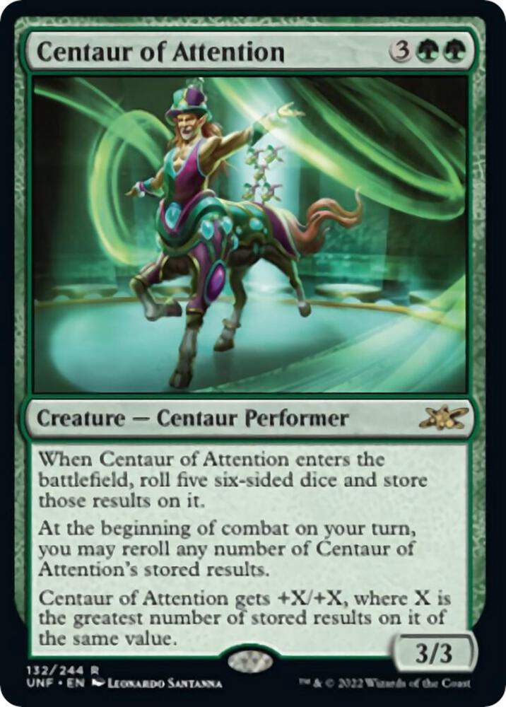 Centaur of Attention 132 card from Unfinity